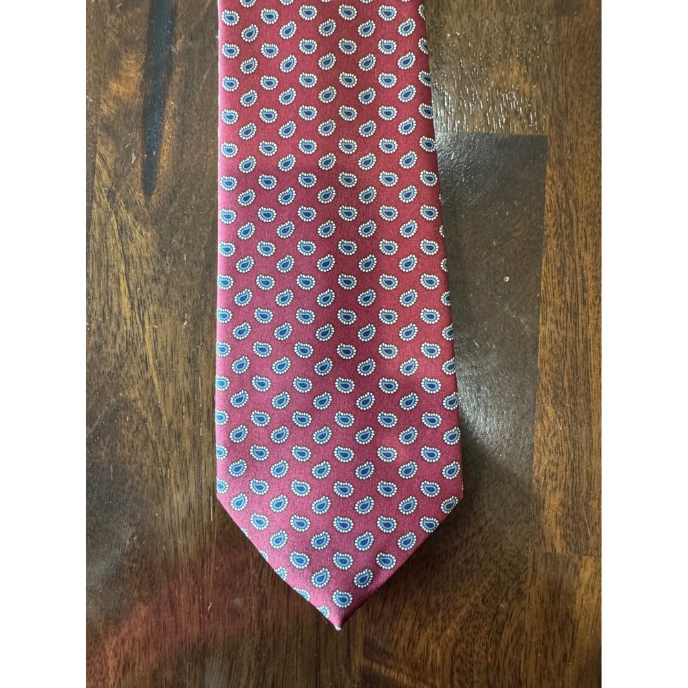 Rene Chagal Italian Design Burgundy Paisley Silk Men's Necktie 2147